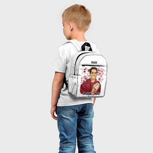 Детский рюкзак ГРАБИТЕЛЬ БУМАЖНЫЙ ДОМ - LA CASA DE PAPEL / 3D-принт – фото 5