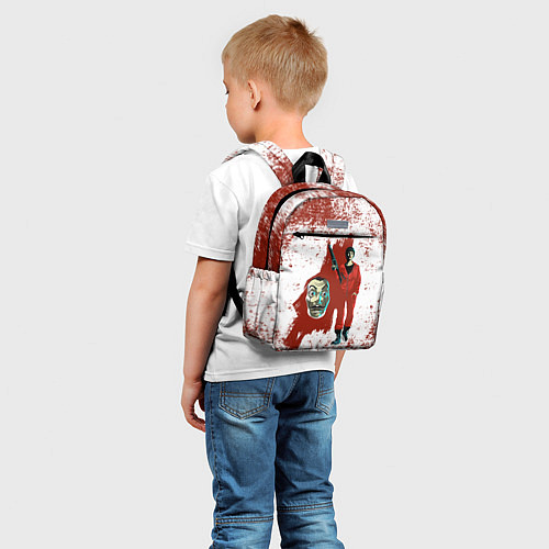 Детский рюкзак БУМАЖНЫЙ ДОМ КРАСКА- LA CASA DE PAPEL BELLA CIAO / 3D-принт – фото 5