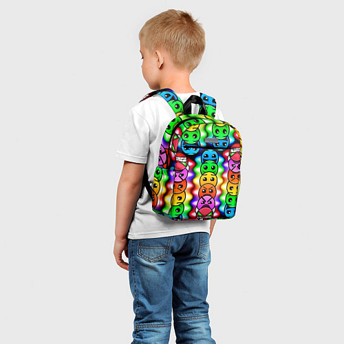 Детский рюкзак GEOMETRY DASH LEVELS СМАЙЛЫ / 3D-принт – фото 5