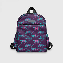 Детский рюкзак Тигры фейковый Glitch эффект, цвет: 3D-принт