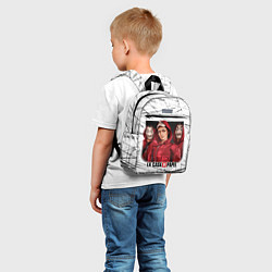 Детский рюкзак СЕРИАЛ БУМАЖНЫЙ ДОМ LA CASA DE PAPEL BELLA CIAO, цвет: 3D-принт — фото 2