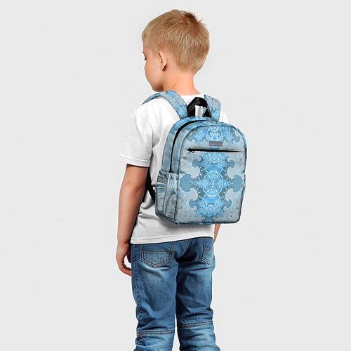 Детский рюкзак Коллекция Фрактальная мозаика Голубой 292-6-n Низ / 3D-принт – фото 5