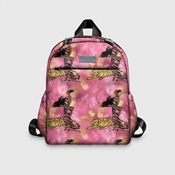 Детский рюкзак Девушка с тиграми паттерн, цвет: 3D-принт