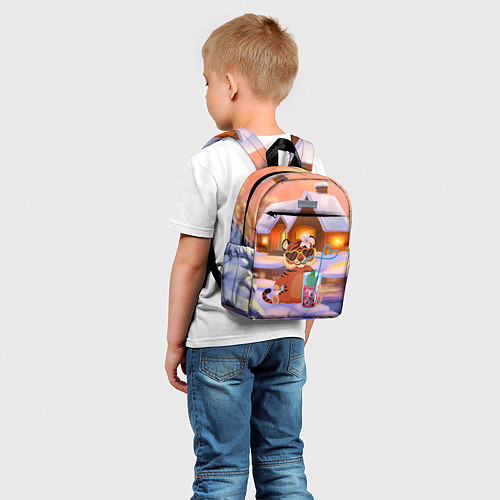 Детский рюкзак Тигрица на отдыхе с коктейлем / 3D-принт – фото 5