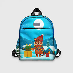 Детский рюкзак Новый год 2022 Тигр с подарками, цвет: 3D-принт