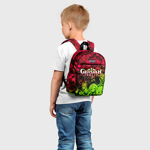 Детский рюкзак НЕОНОВЫЙ ГЕНШИН ИМПАКТ ЛОГО, GENSHIN IMPACT TOXIC / 3D-принт – фото 5