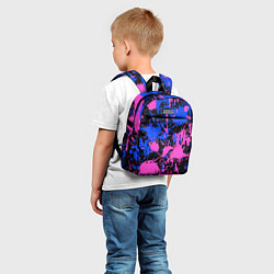 Детский рюкзак НЕОНОВЫЕ БРЫЗГИ КРАСОК, ЯРКИЕ КРАСКИ, цвет: 3D-принт — фото 2