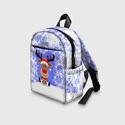 Детский рюкзак Олень среди снежинок, цвет: 3D-принт — фото 2