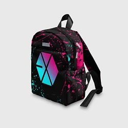 Детский рюкзак EXO BAND NEON LOGO НЕОНОВЫЕ БРЫЗГИ КРАСОК, цвет: 3D-принт — фото 2