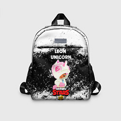 Детский рюкзак BRAWL STARS LEON UNICORN РОЗОВЫЙ, цвет: 3D-принт
