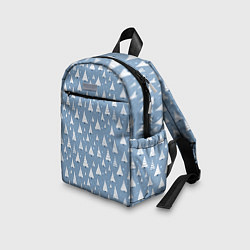 Детский рюкзак Паттерн белые елочки на зимнем серо-голубом фоне с, цвет: 3D-принт — фото 2