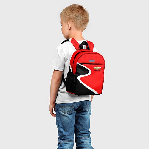 Детский рюкзак Chevrolet Логотип / 3D-принт – фото 5