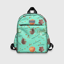 Детский рюкзак Праздничный принт c позитивными словами на английс, цвет: 3D-принт