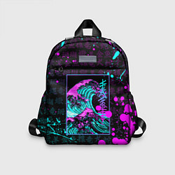 Детский рюкзак НЕОНОВЫЕ ВОЛНЫ НЕОН ЯПОНИЯ КАНАГАВА, цвет: 3D-принт