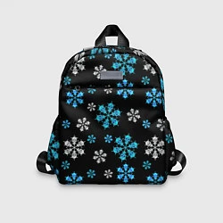 Детский рюкзак Снежинки Черепа черный, цвет: 3D-принт