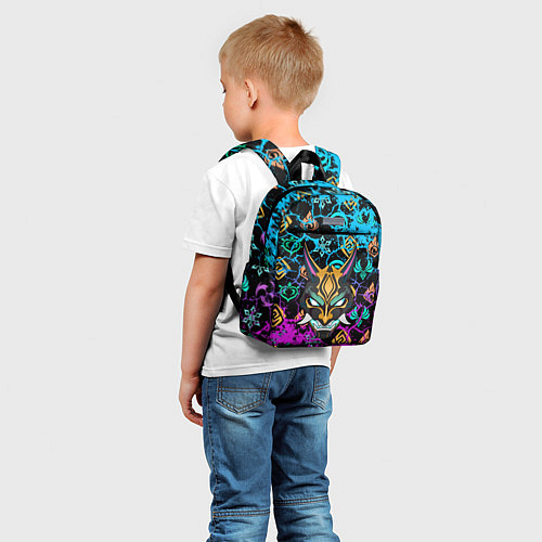 Детский рюкзак Маска Сяо Лин Genshin трещины / 3D-принт – фото 5