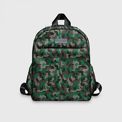 Детский рюкзак Зелёный Вязаный Камуфляж, цвет: 3D-принт