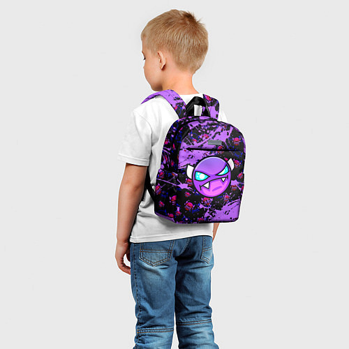 Детский рюкзак Геометри Дэш фиолетовый Geometry Dash / 3D-принт – фото 5