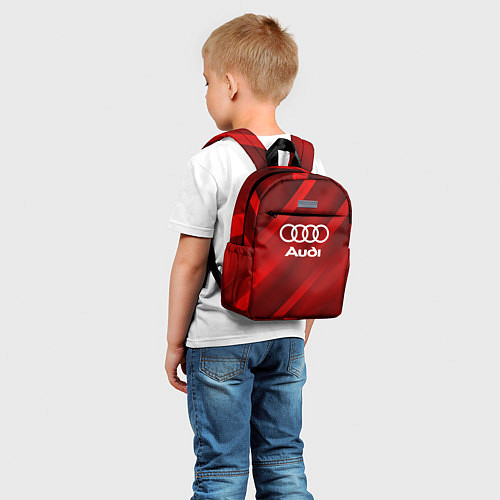 Детский рюкзак Audi red полосы / 3D-принт – фото 5