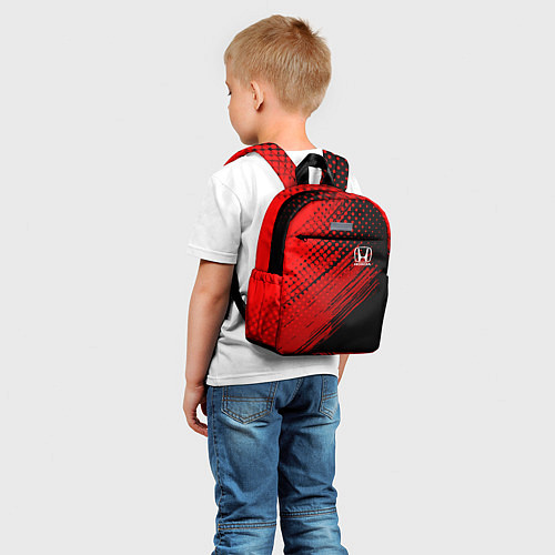 Детский рюкзак Honda - Red texture / 3D-принт – фото 5