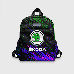 Детский рюкзак Skoda разноцветные брызги, цвет: 3D-принт