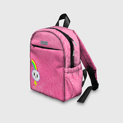 Детский рюкзак Облачко на розовом мехе с радугой парная, цвет: 3D-принт — фото 2