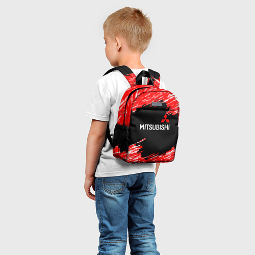 Детский рюкзак Mitsubishi размытые штрихи / 3D-принт – фото 5