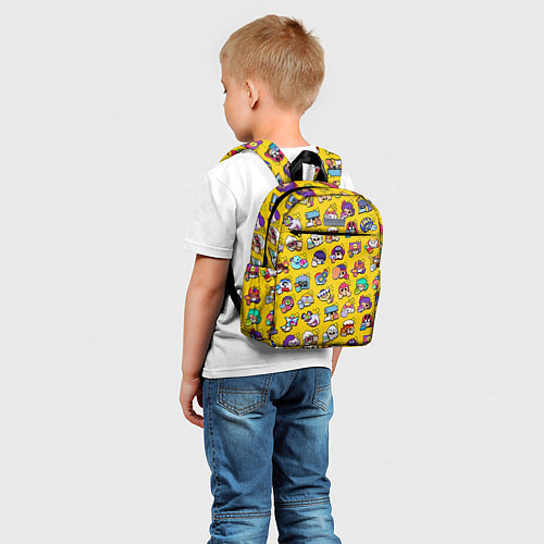 Детский рюкзак Особые редкие значки Бравл Пины желтый фон Brawl S / 3D-принт – фото 5