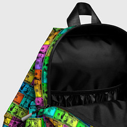 Детский рюкзак Разноцветные Доллары, цвет: 3D-принт — фото 2
