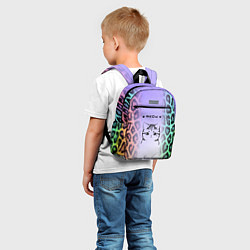 Детский рюкзак Котик MEOW на радужном леопарде принт, цвет: 3D-принт — фото 2