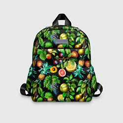 Детский рюкзак Сочные фрукты - персик, груша, слива, ананас, цвет: 3D-принт