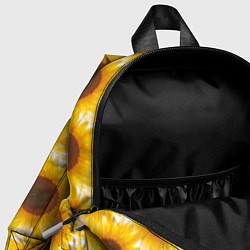 Детский рюкзак Желтые подсолнухи паттерн, цвет: 3D-принт — фото 2