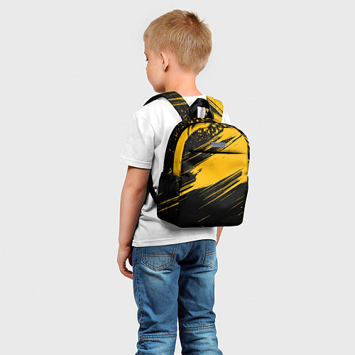 Детский рюкзак Black and yellow grunge / 3D-принт – фото 5