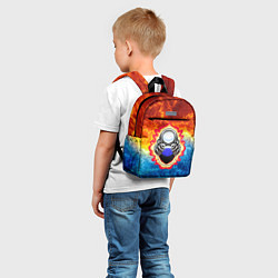 Детский рюкзак Космонавт в огне над планетой, цвет: 3D-принт — фото 2
