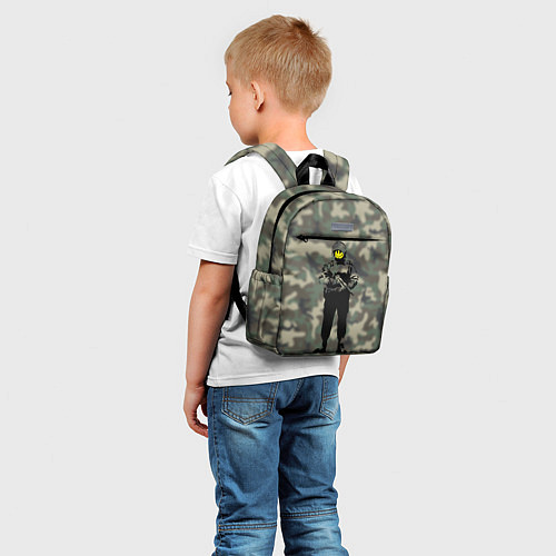 Детский рюкзак Banksy Смайл Камуфляж Бэнкси / 3D-принт – фото 5