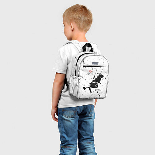 Детский рюкзак BANKSY БЭНКСИ девочка качается на качелях / 3D-принт – фото 5