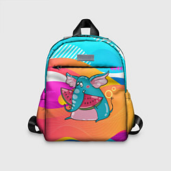 Детский рюкзак Слон ест арбуз, цвет: 3D-принт