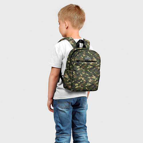 Детский рюкзак Камуфляж лесной с высокотехнологичной гексагональн / 3D-принт – фото 5