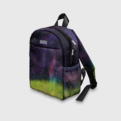 Детский рюкзак Горный пейзаж со звёздным небом и северным сиянием, цвет: 3D-принт — фото 2
