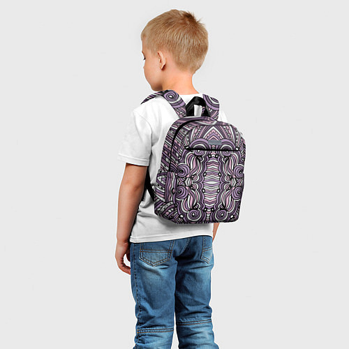 Детский рюкзак Абстракция Разноцветный калейдоскоп Фиолетовый, че / 3D-принт – фото 5