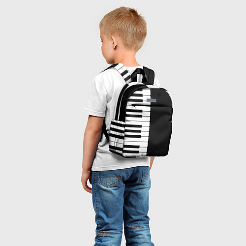 Детский рюкзак Черно-Белое Пианино Piano / 3D-принт – фото 5