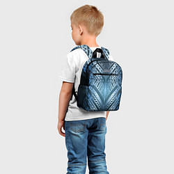 Детский рюкзак Неоновый абстрактный узор Синий и голубой неон на, цвет: 3D-принт — фото 2