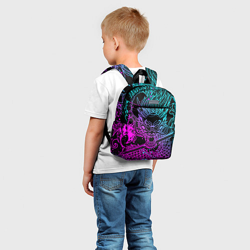 Детский рюкзак НЕОНОВЫЕ ДРАКОНЫ NEON DRAGON БРЫЗГИ КРАСОК / 3D-принт – фото 5