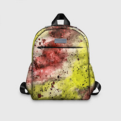 Детский рюкзак Абстракция Гранж Желтый и бордовый, цвет: 3D-принт