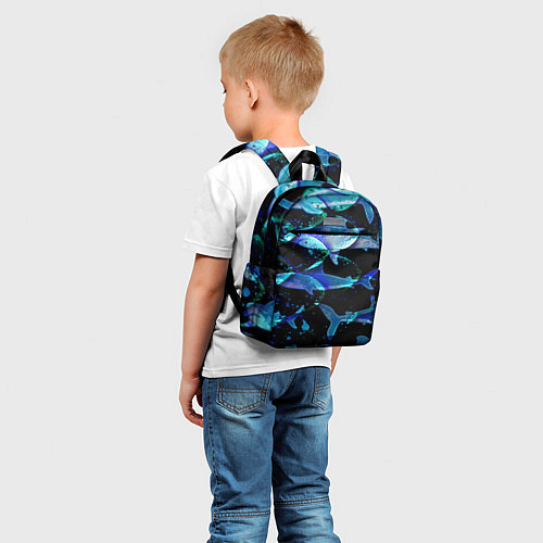 Детский рюкзак На дне морском Акулы / 3D-принт – фото 5