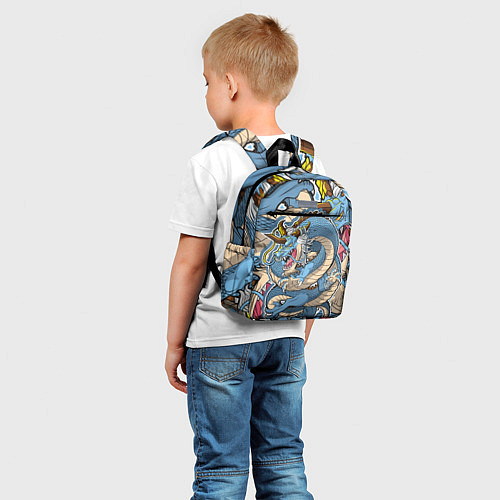 Детский рюкзак Синий дракон-монст / 3D-принт – фото 5