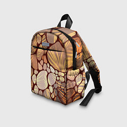 Детский рюкзак Коричнево-бежевые пастельные камушки с яркими паль, цвет: 3D-принт — фото 2