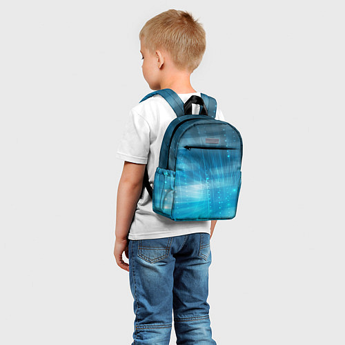 Детский рюкзак Линии на голубом фоне / 3D-принт – фото 5