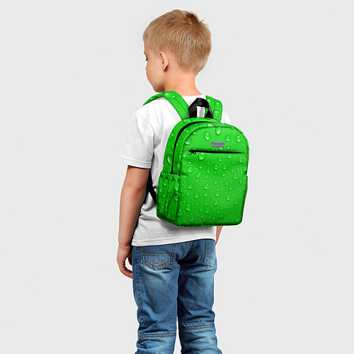 Детский рюкзак Зеленый фон с росой / 3D-принт – фото 5