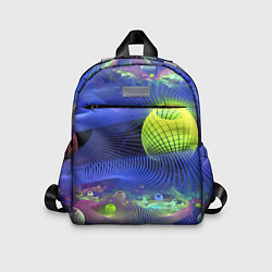 Детский рюкзак Геометрический фрактальный неоновый паттерн Geomet, цвет: 3D-принт